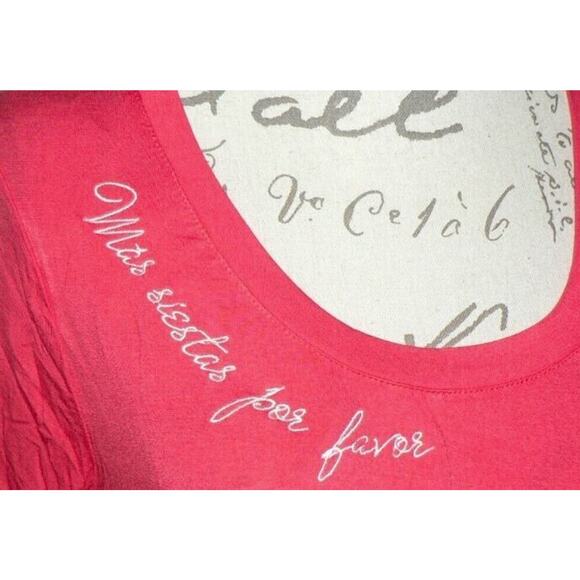 Fifth Sun Womens Mas Siestas Por Favor Embroidered Drapey Graphic T-Shirt XSmall - Picture 2 of 4
